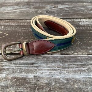 YRI Mens Golf Belt Green/Tan Fabric Belt Size 40"